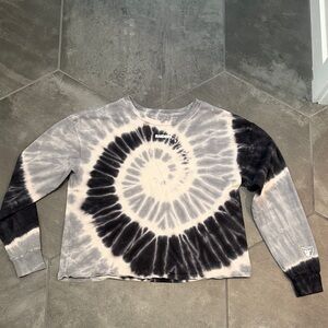 Las Vegas Raiders Black and White Tie-Dye Long Sleeve Shirt